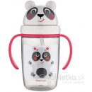 Canpol babies šporotvá fľaša so slamkou 400ml panda béžová