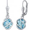 Silvego Strieborné náušnice York so Swarovski® Crystals modré SILVEGOB31644SWLB
