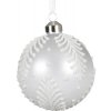 Vianočná ozdoba sklenená guľa Ø 10 cm biela