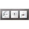 Rámček 3-násobný kov sivá rhódiová Merten ElegM (Schneider)