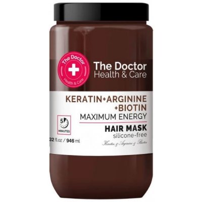 The Doctor Keratin + Arginine + Biotin Maximum Energy Mask - výživná maska na vlasy bez silikónov, 946 ml