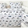 Detské obliečky do postieľky Modré Autá 90x130/45x65 cm – 100 % bavlna, zips