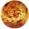 Nástenné hodiny planéta Mars s LED displejom 32 cm oranžové
