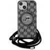 Karl Lagerfeld IML Monogram Crossbody K&CH Heads MagSafe Zadní Kryt pro iPhone 15 Black KLHMP15SHCKCKLCK