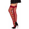 Leg Avenue Spandex Thigh Highs with Roses 1957 Burgundy