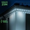 Vianočná led svetelná reťaz vonkajšia FLASH - 500led - 25m - studená biela / studená biela