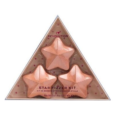 I Heart Revolution Star Bath Fizzer Kit odstín coconut : koupelová bomba ve tvaru hvězdy 3 x 40 g