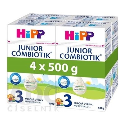 HiPP 3 JUNIOR COMBIOTIK mliečna výživa pre batoľatá 4x500 g
