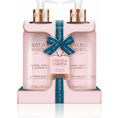 Baylis & Harding Jojoba, Vanilla & Almond Oil Signature Collection Luxury Hand Care tělové mléko 300 ml + mýdlo na ruce 300 ml darčeková sada