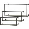 Chic Antique 3ks čierna antik nástenná kovová polička Sivone - 40*15*21cm - Chic Antique