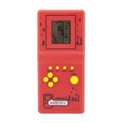 Teddies Digitálna hra Padajúce kocky hlavolam plast 7x14,5cm na batérie so zvukom - červená 00850083