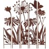 Zástěna pro popínavé květiny TRELLIS, s květy, 5 částí, hnědá|rez., 138x2x170cm|Esschert Design