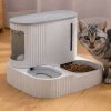 Automatický dávkovač krmiva a vody pre psa a mačku (Gravitačný dávkovač krmiva a napájačka 2v1 – zásobník na krmivo 3 l a vodu 850 ml)