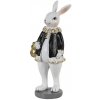 Clayre & Eef Dekorácia králik v čiernom kabátiku - 5*5*15 cm - Clayre & Eef