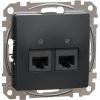 Schneider Electric Sedna Dátová zásuvka 2xRJ45 kat. 6 UTP, Antracit