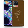 Picasee silikónový čierny obal pre Realme 8 4G - Brown flowers