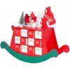 Dekorácia MagicHome Vianoce, Drevený adventný kalendár - koník, 2x LED, 2xAAA, 34,50x12x28 cm