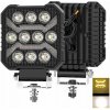 2v1 PRACOVNÁ LAMPA CESTNÁ LED REFLEKTOR DRL 24W HALOGÉN 12V 24V štvorcová