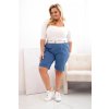 Legínovo Dámske bavlnené kraťasy Plus Size s opaskom hnedé Farba: Džínsová, Veľkosť: XL