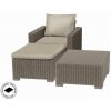 Záhradný nábytok Keter set stôl + kreslo + podnožka California cappuccino