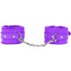 Kink - premium fur lined wrist restraints purple with purple belt adjustable 17-29 cm x 6 cm