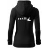 Evolúcia kajak - Mikina dámska trendy zipper s kapucňou - XL ( Čierna )