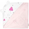 Zavinovacia deka s kapucňou, bavlna + jersey, I love Girl Baby Nellys, ružová
