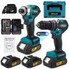 Sada akumulátorového náradia Gisam, 2x akumulátor, rázový uťahovák, vŕtačka