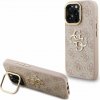 Guess PU 4G Metal Logo Stand Camera Frame zadný kryt pre iPhone 15 Pro Pink