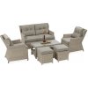 Záhradná zostava z umelého ratanu TRIVENTO 2 + VAKY Beige