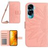 Peňaženkové kožené puzdro Sun Flower na Honor 90 Lite - Ružová
