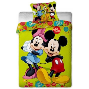 Jerry Fabrics Obliečky Mickey a Minnie green bavlna 140x200 70x90