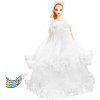 Torch 8001-WE DOLL Hrajúca bábika v šatách s klobúkom pre dievčatká, 29cm, biela