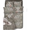 Obliečky bavlnené Butterfly garden brown TiaHome - 1x Vankúš 90x70cm, 1x Paplón 140x220cm