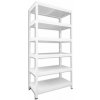 Kovový regál do technickej miestnosti Biedrax 50 x 90 x 180 cm, biely - 6 políc biele lamino 12mm
