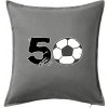 Futbal okrúhle narodeniny 50 - Vankúš 50x50 - 50x50 - Vrátane výplne ( Tmavosivý melír )