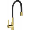 Mexen FLEX, vysoká drezová batéria s flexibilným ramenom, čierna matná-zlatá lesklá, 670900-57
