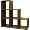 SONGMICS Regál schody hnedý 97 x 97 x 29 cm