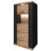 Decodom MANHATT B 34 CIER/DRBC KOMPL 6175190 - vitrína, Čierna matná / Čierna matná / Dub ribbek koňak