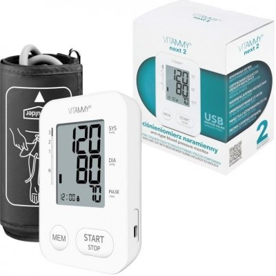 Vitammy Next 2 Ramenný tlakomer s USB napájaním a meraním pri nafukovaní manžety