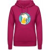 AWDis Hoodie Mikina - Motív - Pivo so smrtkou - Zvodná ružová - S - Dámske