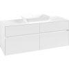 VILLEROY & BOCH Collaro závesná skrinka pod umývadlo na dosku (umývadlo v strede), 4 zásuvky, 1400 x 500 x 548 mm, White Matt, C11600MS