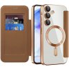 Techsuit - SmartMag Book flipové puzdro pre Samsung Galaxy A55 5G - hnedé