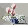 Zuty – Maľovanie podľa čísel – Zátišie kvety jablone a magnólia v porcelánovej mise (Pieter Wagemans), 40 × 50 cm, plátno + rám 8596530140498