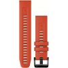 Remienok Garmin QuickFit 22mm, silikónový, flame red, čierna spona (Fenix 7/6/5, Epix 2 aj.)