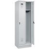Šatňová skriňa C+P Cabo-Plus, 2 oddelenia, 600 x 500 x 1950 mm, sivá, podstavec