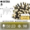Viktória led svetelná záclona vonkajšia flash - 150led - 9m teplá biela / flash prebliknutie teplá biela