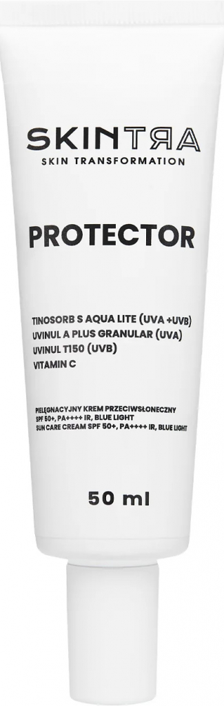 SkinTra - Protector - Ošetrujúci opaľovací krém SPF 50+/PA++++, IR, BLUE LIGHT - 50 ml