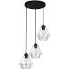 Luminex | Luster na lanku BERGEN 3xE27/60W/230V čierna/lesklý chróm | LU0611