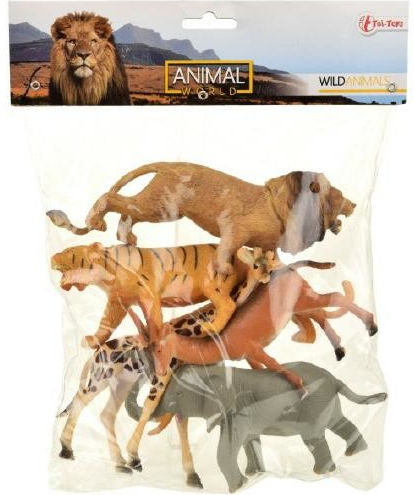 Teddies Zvieratá safari plast 11-15cm 5ks v sáčku